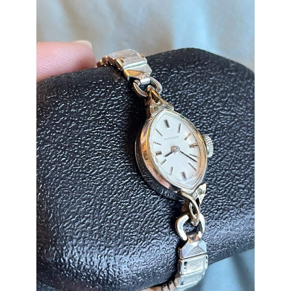 Vintage Ladies Tissot 10k RGP White Gold Watch 1960s Women’s
